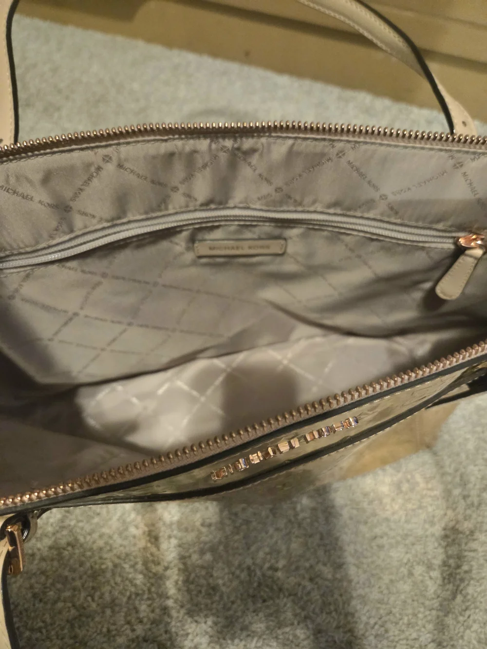 Michael Kors Gold Embossed Tote Bag